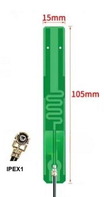 Антенна 850-960MHz 8dBi, кабель RF1.13 20 см IPEX1, 105х15 мм (10966) Днепр - изображение 1