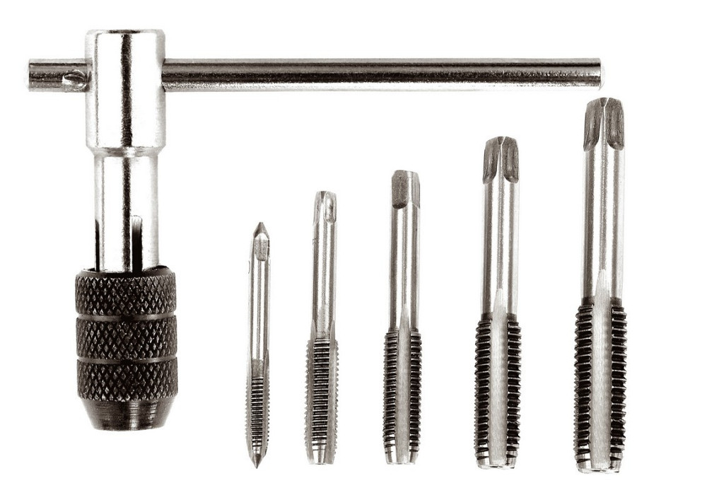 Метчики для нарезания резьбы MASTERTOOL M4/M5/M6/M8/M10 с Т-образным держателем набор 6 шт 15-1406 Харків - зображення 1