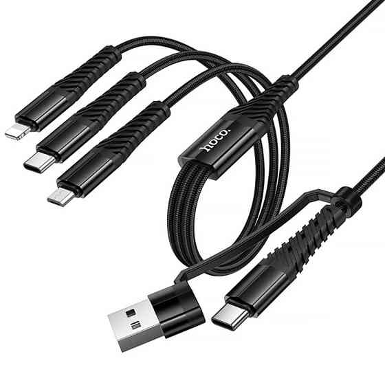 Дата кабель Hoco X123 Victory 3in1 Type-C to Lightning/Type-C/MicroUSB 3A (1m) Херсон