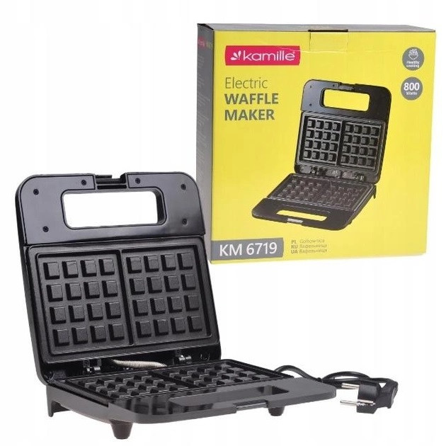 Вафельниця Kamille KM-6719 800 Вт чорна Киев - изображение 1