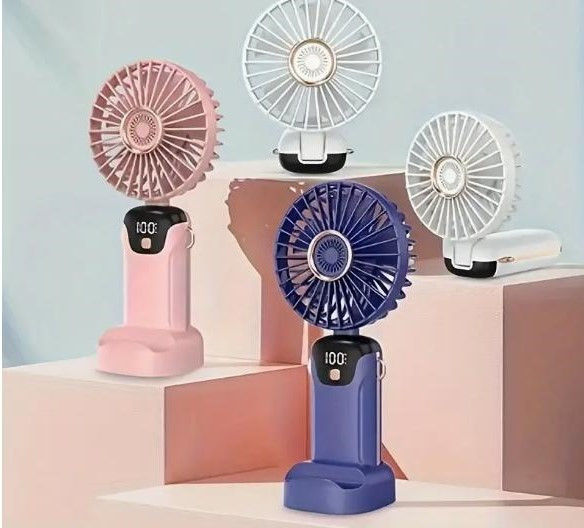 Акумуляторний міні-вентилятор, 5 швидкостей, LED дисплей Київ - зображення 1