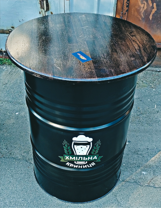 Стіл бочка з вашим логотипом для кафе, фудкорту | Брендовані бочки Київ - зображення 10