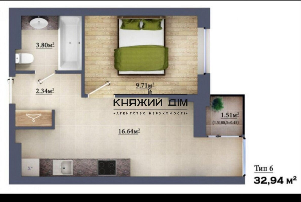 ОРЕНДА 1 к.кв. Є ГЕНЕРАТОР ЖК МЕТРОПОЛІЯ вул. Гаспринського 3 Код 11204859 Киев - изображение 9
