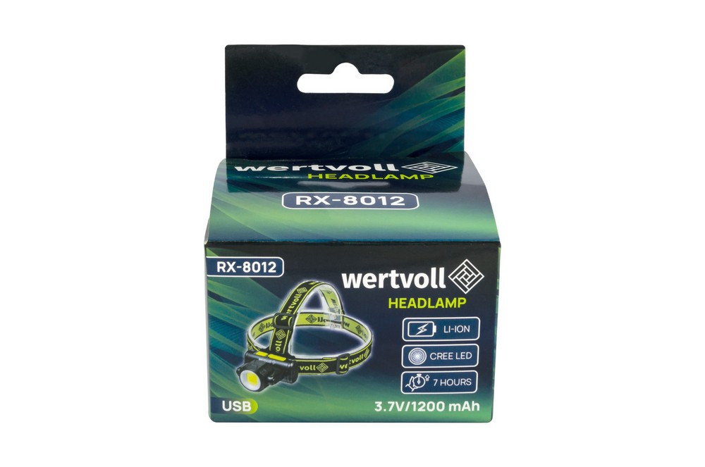 Фонарь налобный двухсторонний WERTVOLL 4 режима СREE LED/COB LED IP44 Li-ion 1200 mAh/t 8000 K/130 l Харьков - изображение 9