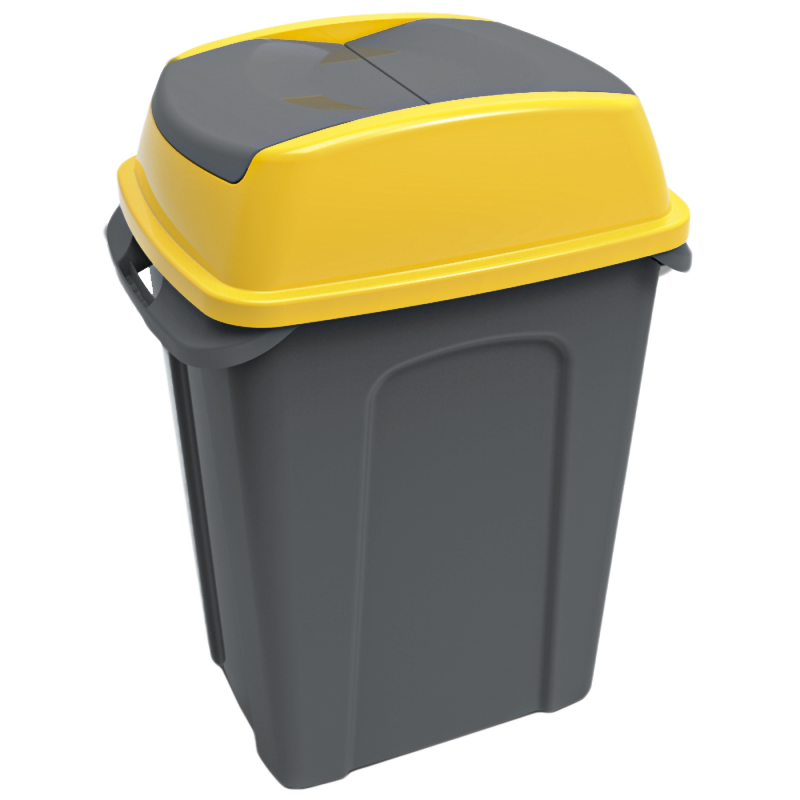 Бак для мусора Hippo 70 л антрацитовый-желтый Planet Киев - изображение 1