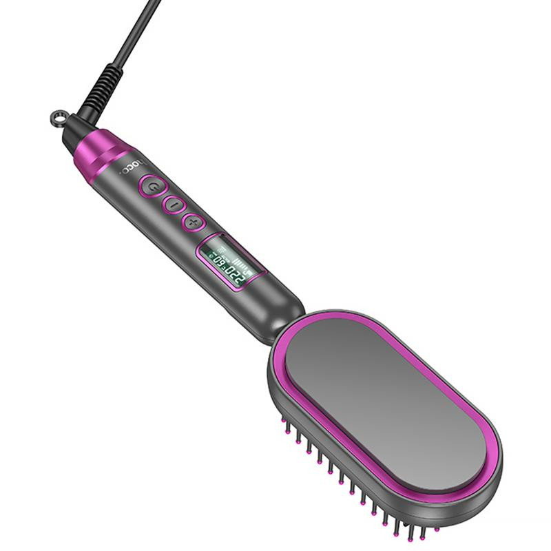 Расческа-выпрямитель Hoco HP44 Electric straightening hair comb with digital display Херсон - зображення 4
