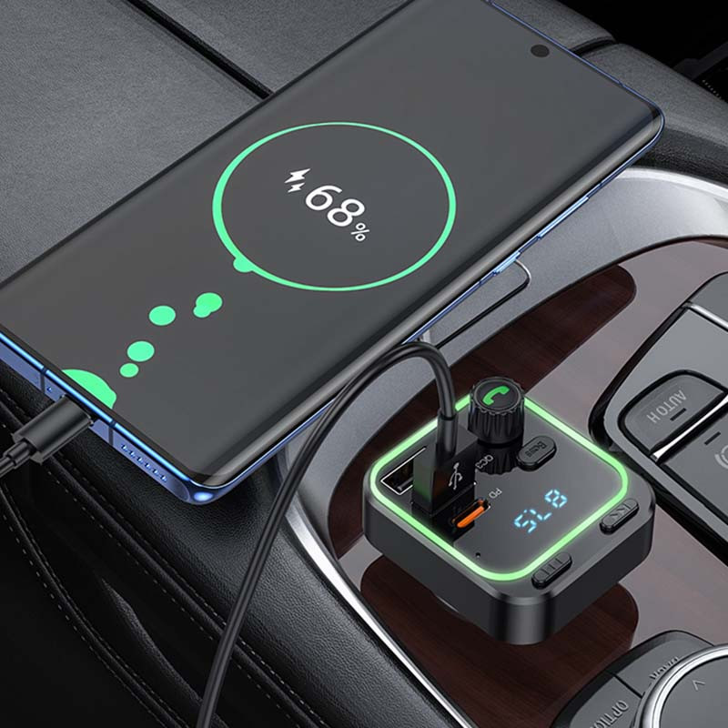 АЗУ FM модулятор Borofone BC53 Highway PD20W+QC3.0 (2USB-A/1C) Херсон - зображення 5