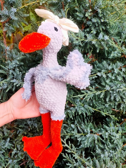 Гусочка сіренька іграшка м'яка в'язана ручна робота подарунок сувенір Нововолынск - изображение 3