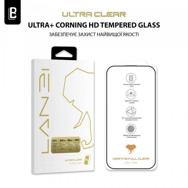 DM Защитное стекло Lanbi Ultra+ Corning Glass для iPhone 15 Pro Black Харьков - изображение 3