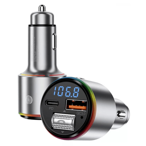 FM-трансмітер Proove FM Launcher Power Drive 30W (PD+QC3.0) Type-C+USB+AUX Silver (FMPD30110006) (Ко Харьков - изображение 4