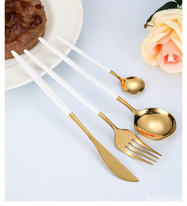 Набор столовых приборов Kitchen белый на 6 персон Киев - изображение 7