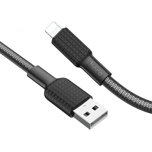 Кабель Hoco X69 Jaeger USB to Lightning 2.4A 1m Black&White (Код товару:37326) Харьков - изображение 2