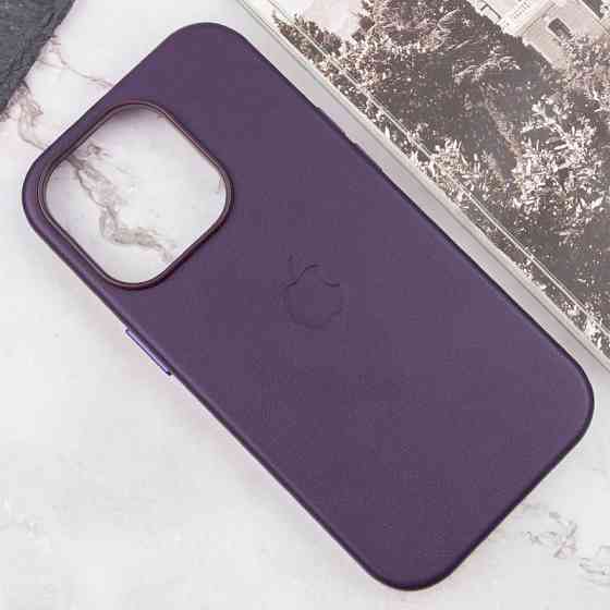 Кожаный чехол Leather Case (AAA) with MagSafe and Animation для Apple iPhone 16 Pro (6.3") Херсон