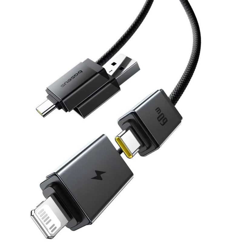 Дата кабель Baseus Versatile Two-for-Two USB/Type-C to Type-C/Lightning 60W (1m) (CB000162) Херсон - зображення 4