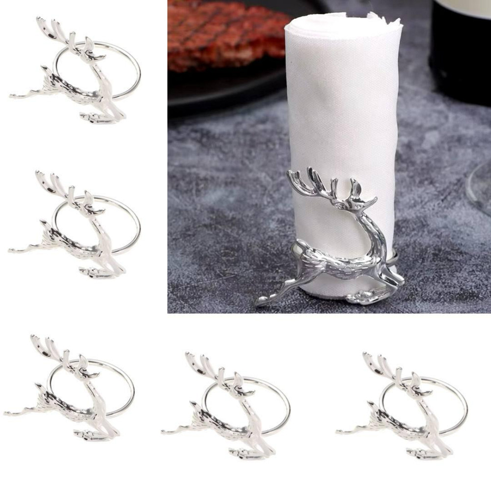 Набор колец для салфеток Олени 6 шт серебрянные Одеса - зображення 4