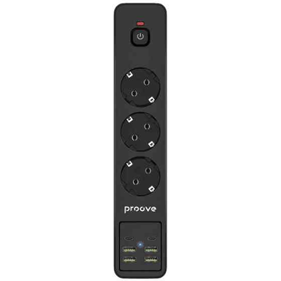 Фільтр живлення Proove Power Strip P-03 (3 розетки + 4 USB + 2 Type-C) 2m Black (PSP342420001) Харків