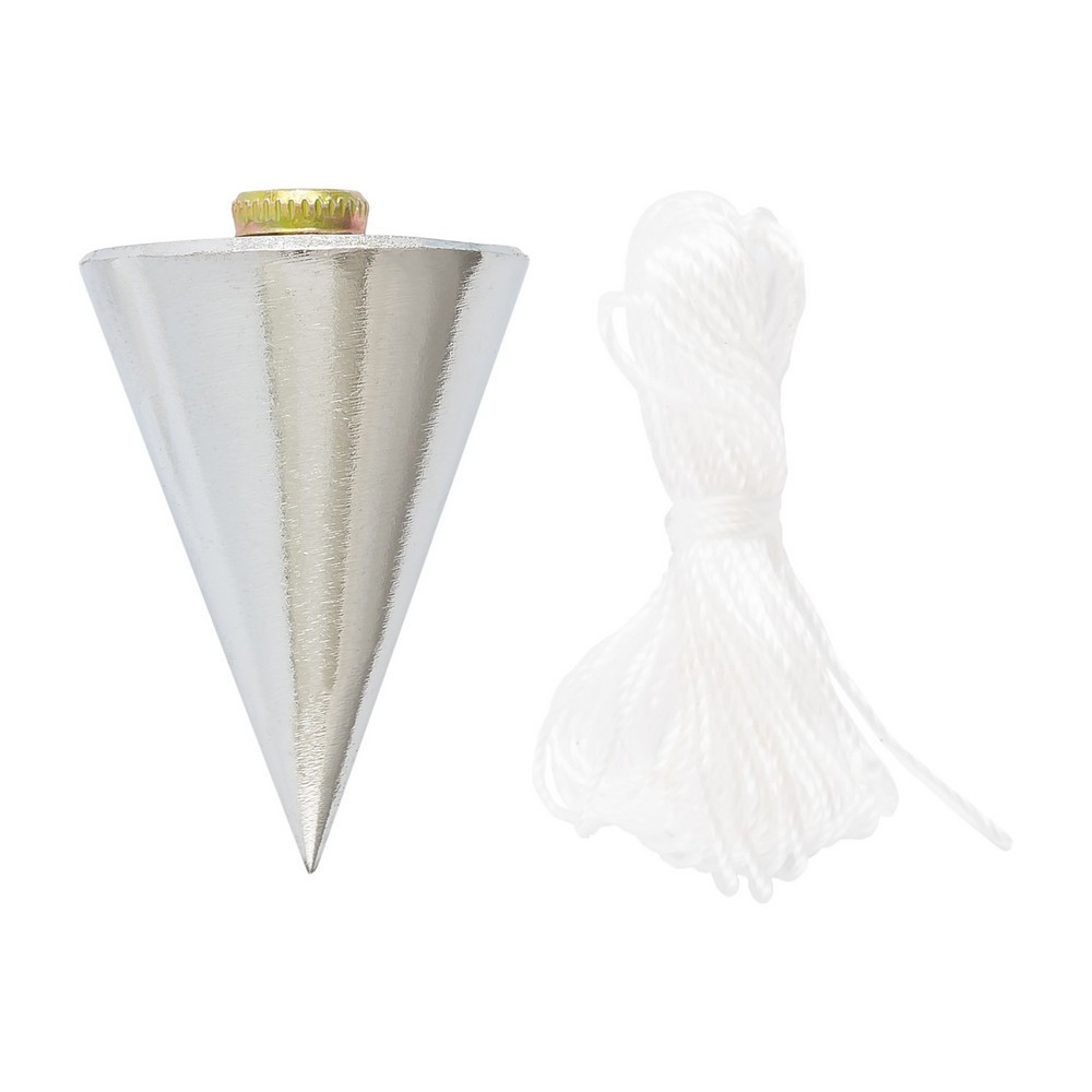 Отвес строительный MASTERTOOL металлический конусный 100 г шнур L 5 м 30-0601 Харків - зображення 2