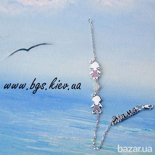 Мама браслет. Золотий браслет з дітьми. Браслет для мам подарунок на народження дитини Киев - изображение 1