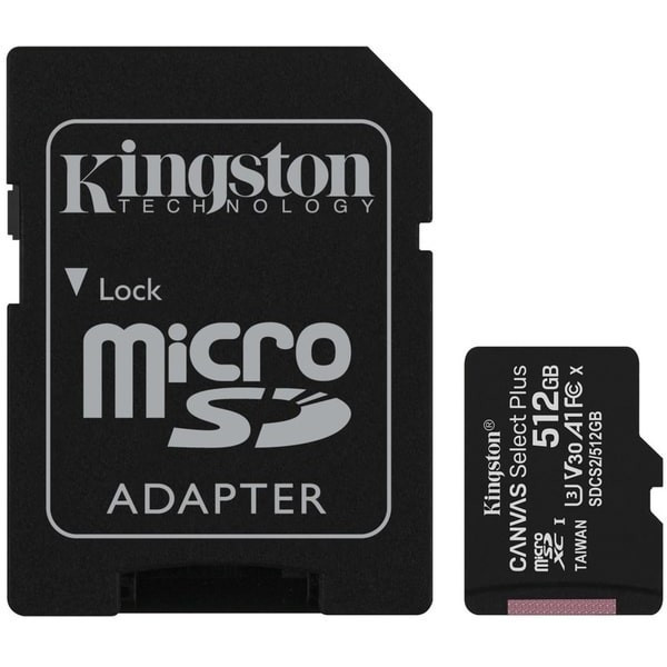 Карта пам'яті Kingston microSDXC 512GB Canvas Select Plus UHS-I/U1 + SD-адаптер (SDCS2/512GB) (Код т Харків - зображення 1