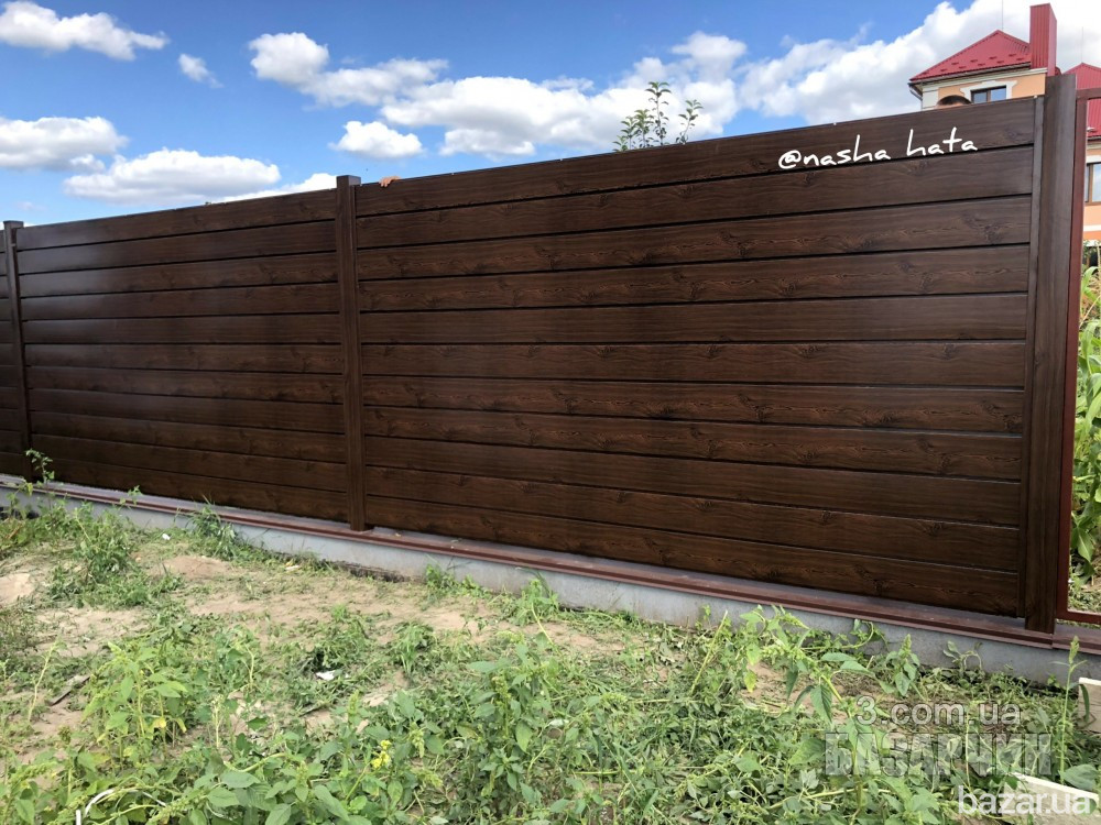 Купити металевий паркан сайдинг, забор профнастил під дерево,камень,євроштахетник будь-якого коліру. Львів - зображення 3