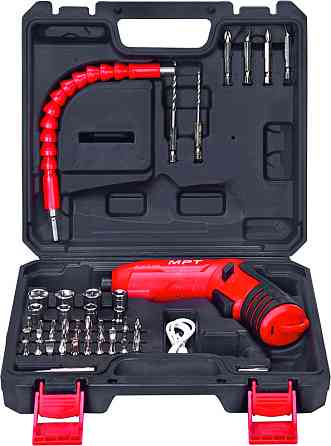 Отвертка аккумуляторная поворотная MPT 4 V Li-ion 1.5 Ач 250 об/мин 3.5 Нм реверс USB кейс аксессуар Харків