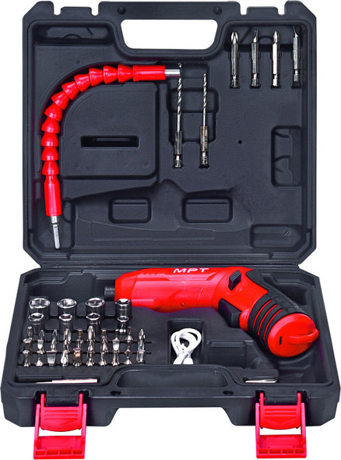 Отвертка аккумуляторная поворотная MPT 4 V Li-ion 1.5 Ач 250 об/мин 3.5 Нм реверс USB кейс аксессуар Харків - зображення 1
