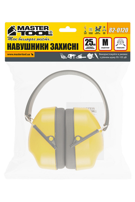 Наушники защитные противошумные MASTERTOOL складное оголовье III-EN 352-1 SNR 25 dB 82-0120 Харьков - изображение 7