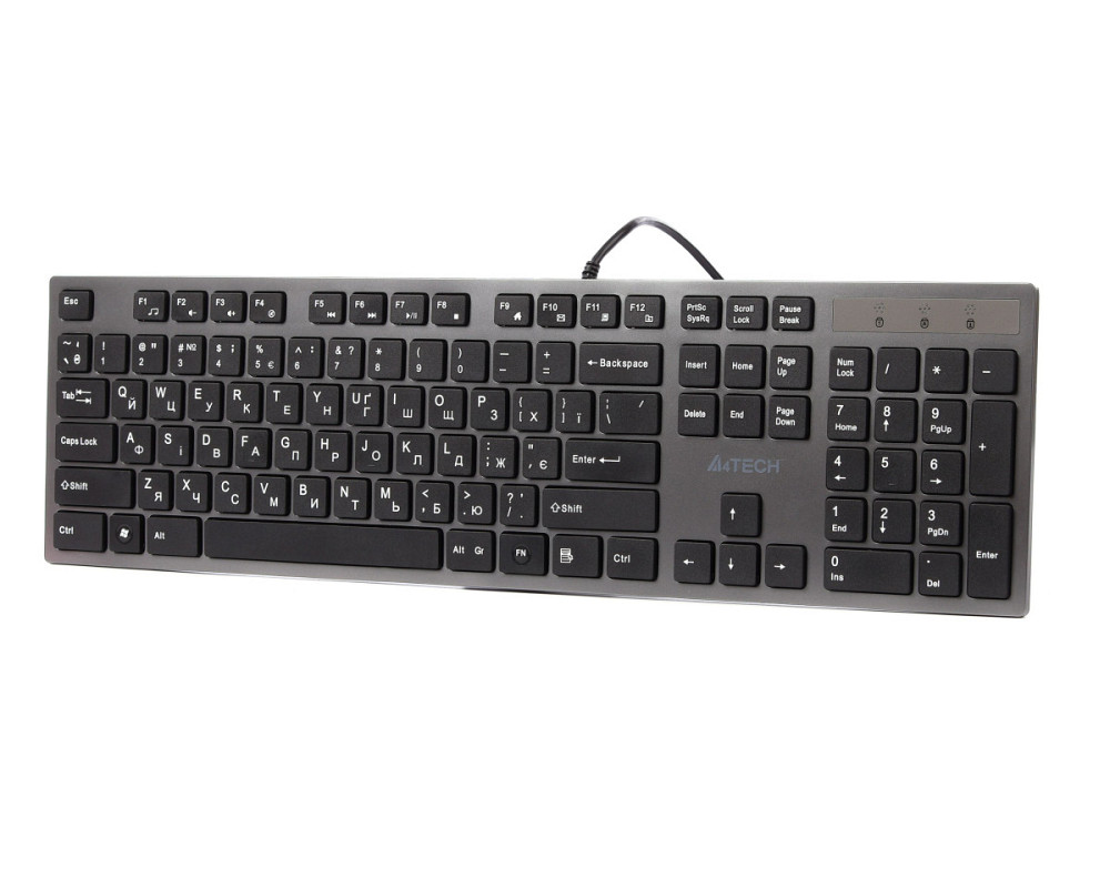 Клавиатура компьютерная проводная A4Tech KV-300HUSB(Grey+Black) серая с черным Київ - зображення 2