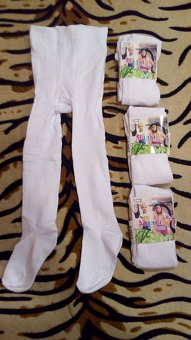 Дитячі білі колготки однотонні Київ - зображення 1