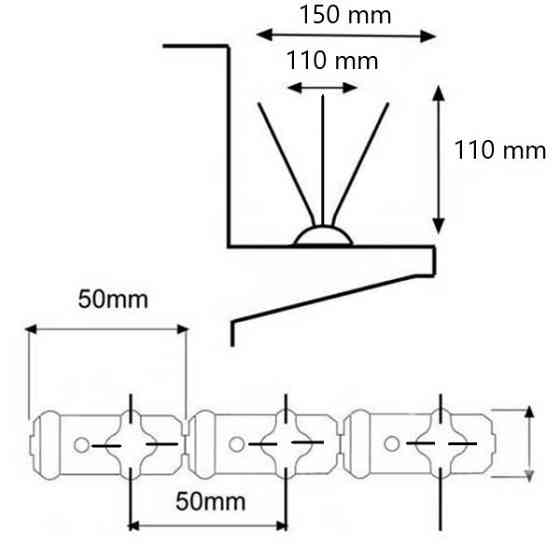 Шипы противоприсадные стальные 3 ряда, 50*2 см Kolce Ochronne S_KO_3_60 Одесса