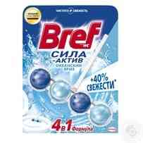 Туалетные блоки для унитаза Bref Сила Актив Океанская Свежесть 50г Київ