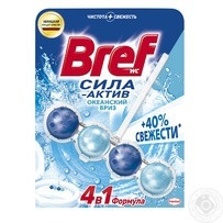 Туалетные блоки для унитаза Bref Сила Актив Океанская Свежесть 50г Київ - зображення 1