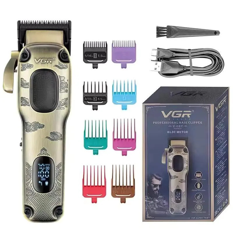 Машинка для стрижки аккумуляторная VGR V-027 8 Вт золотистая Київ - зображення 2