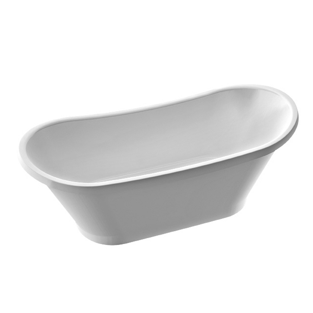 Ванна окремостояча зі штучного каменю PIA біла глянсова P_W_070_05_1607. Хмельницький - зображення 1