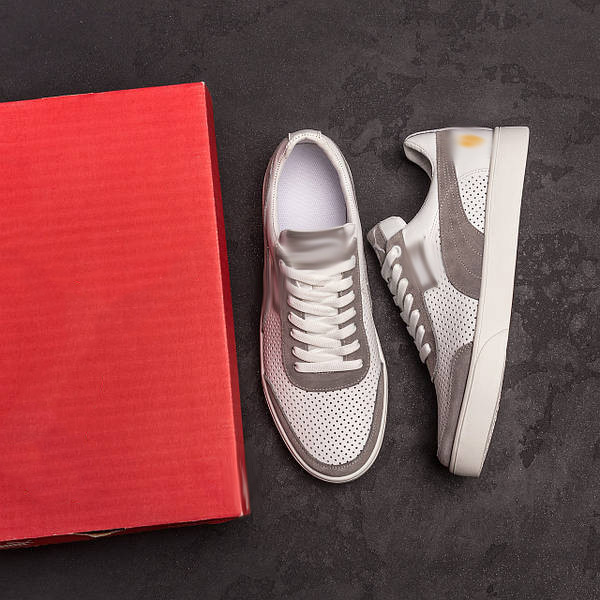 Чоловічі літні шкіряні кеди перфорація Киев - изображение 8