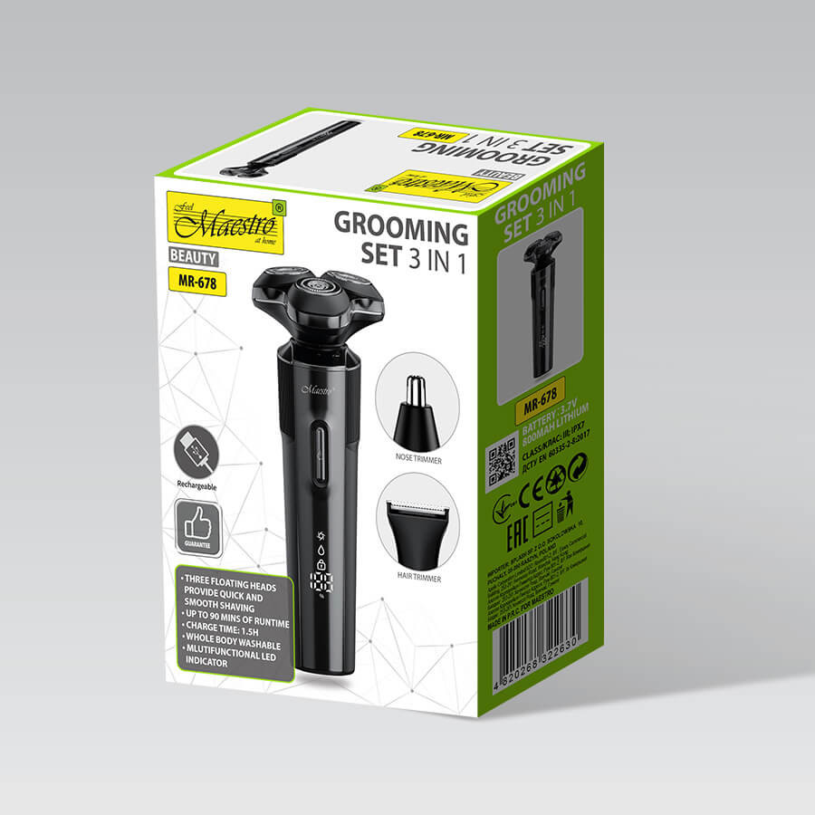 Электробритва в наборе 3 в 1 Maestro MR-678 черный Київ - зображення 4