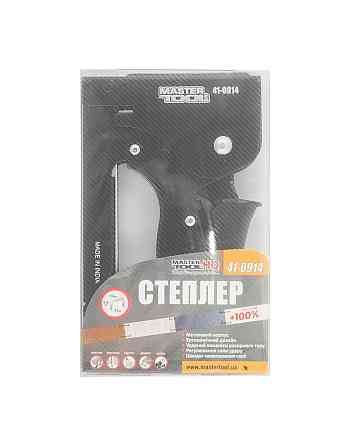 Степлер рессорный MASTERTOOL скоба R53 4-14мм плавная регулировка силы удара, корпус металл 41-0914 Харків
