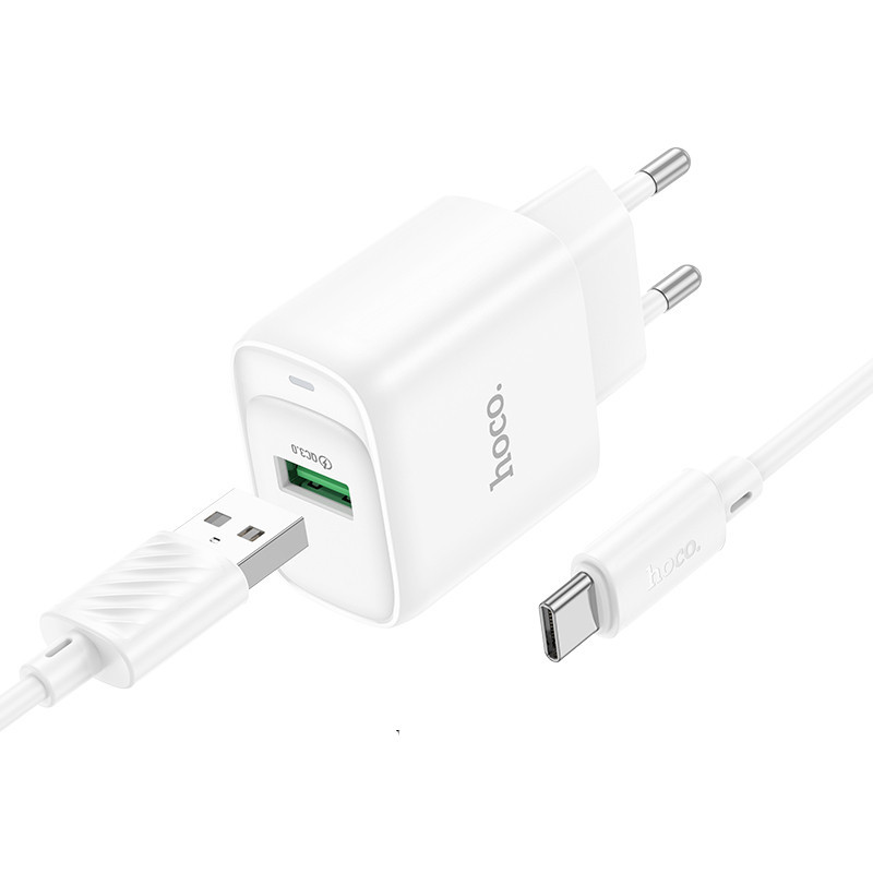 СЗУ Hoco C140A Smart QC3.0 18W (1USB-A) + кабель USB to Type-C Херсон - зображення 2