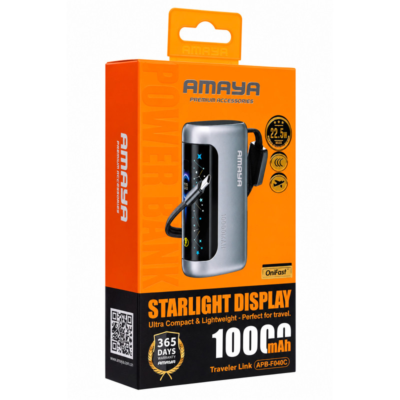 Портативное ЗУ Power Bank Amaya F040C PD22.5W with display and cable 10000 mAh Херсон - изображение 4