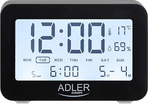 Термогигрометр Adler AD 1196 Black 15х17х23 см черный Київ - зображення 2