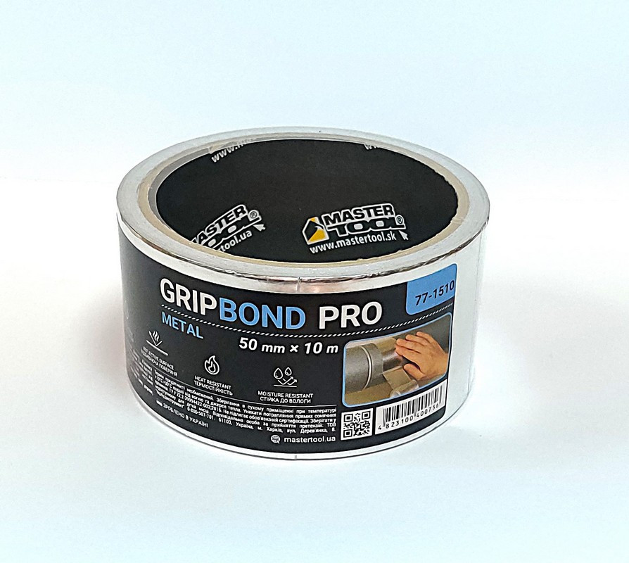 Лента алюминиевая MASTERTOOL GripBond Pro Metal t 150°C 50 мм×10 м 77-1510 Харьков - изображение 2