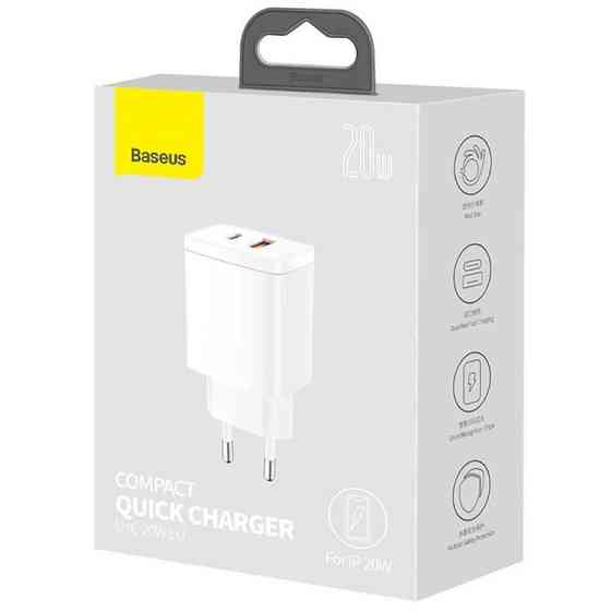 СЗУ Baseus Compact Quick Charger 20W QC+PD (1USB-A/1C) (CCXJ-B) Херсон