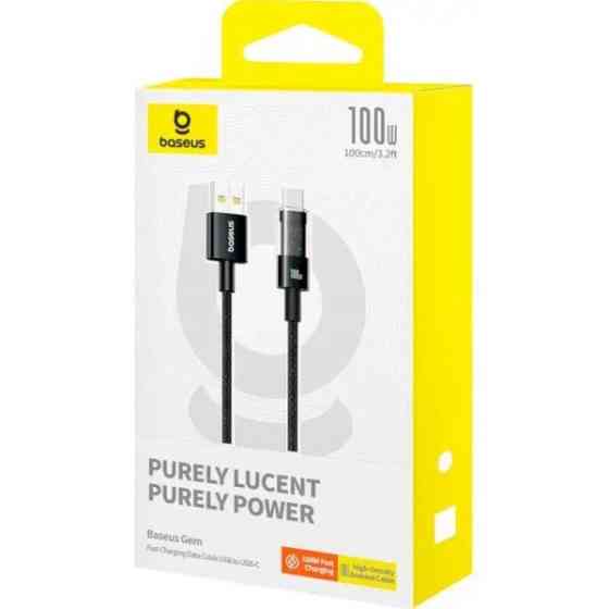 Кабель Baseus Gem Fast-Charging USB to Type-C 100W 1m Black (P10373002111-00) (Код товару:40904) Харків