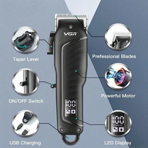 Машинка для стрижки аккумуляторная VGR V-683 7 Вт черная Киев - изображение 3
