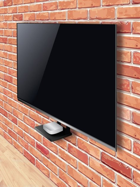 Комплект для установки ТВ с полкой для тюнера ElectricLight 13bSF-Black черный Київ - зображення 2