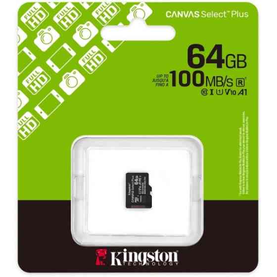 Карта пам'яті Kingston Canvas Select Plus microSDXC 64GB UHS-I R100MB/s (SDCS3/64GBSP) Харків