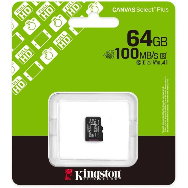 Карта пам'яті Kingston Canvas Select Plus microSDXC 64GB UHS-I R100MB/s (SDCS3/64GBSP) Харків - зображення 4