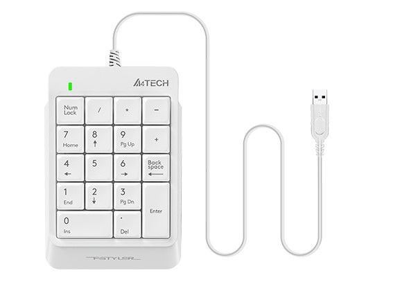 Клавиатура компьютерная проводная цифровой блок A4Tech Fstyler Numeric Keypad FK13P(White) белая Київ - зображення 1