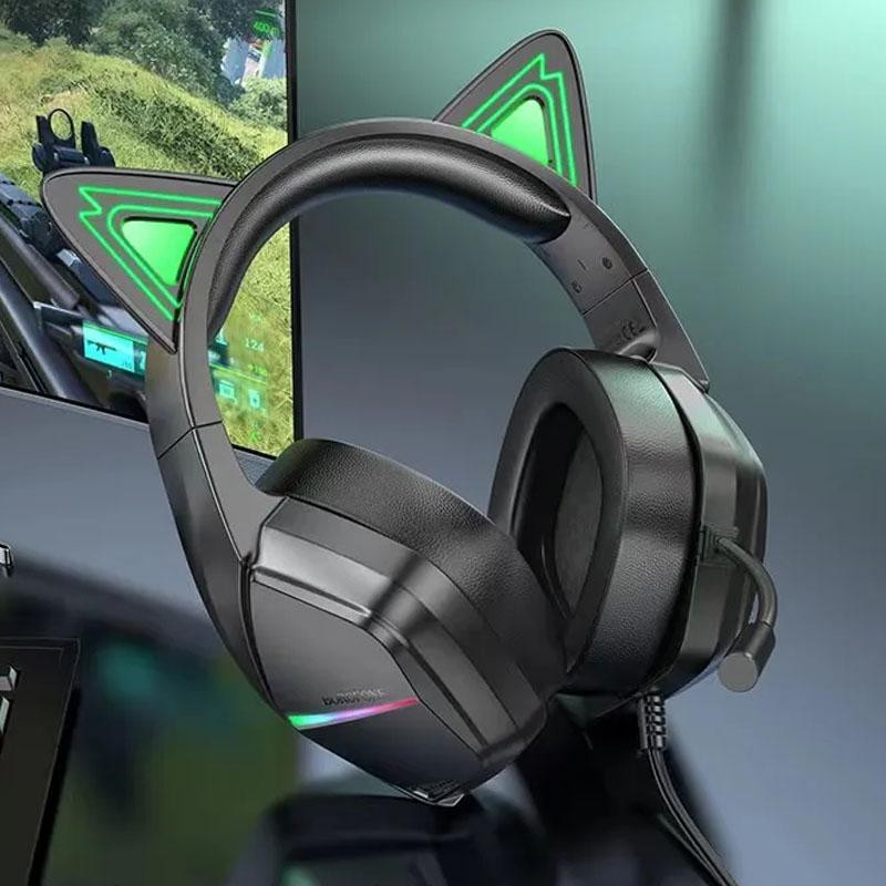 Уценка Накладные наушники Borofone BO106 Cute cat (USB+3.5mm/2m) Херсон - зображення 11