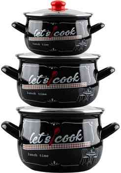 Набір каструль Gusto Lets cook GT-T-3-LCB 6 предметів чорний Киев